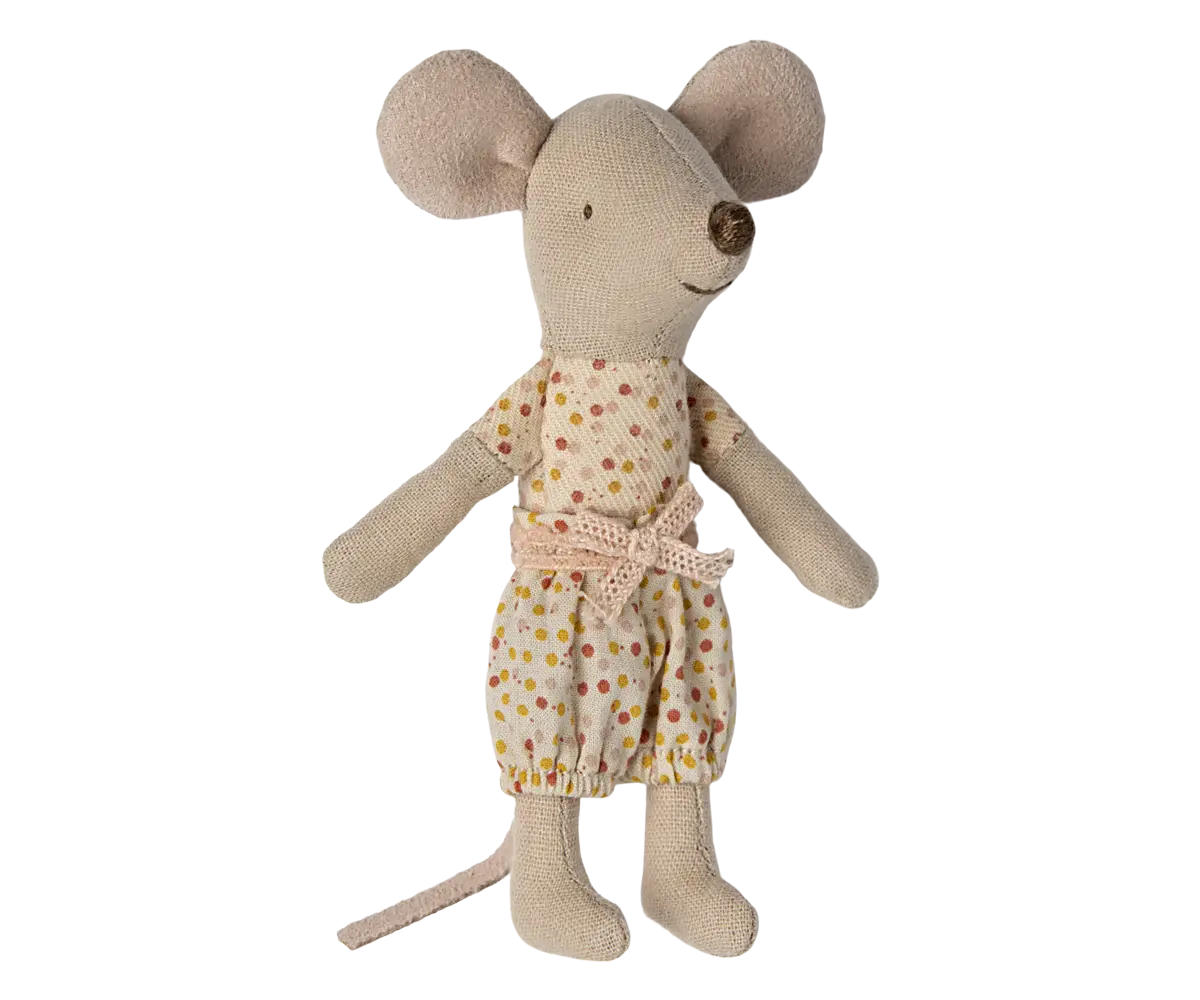 Kleine Schwester Maus in Streichholzschachtel Maileg