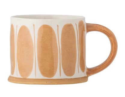 Linora | Handbemalter Steingutbecher - Oval | 4 Farben