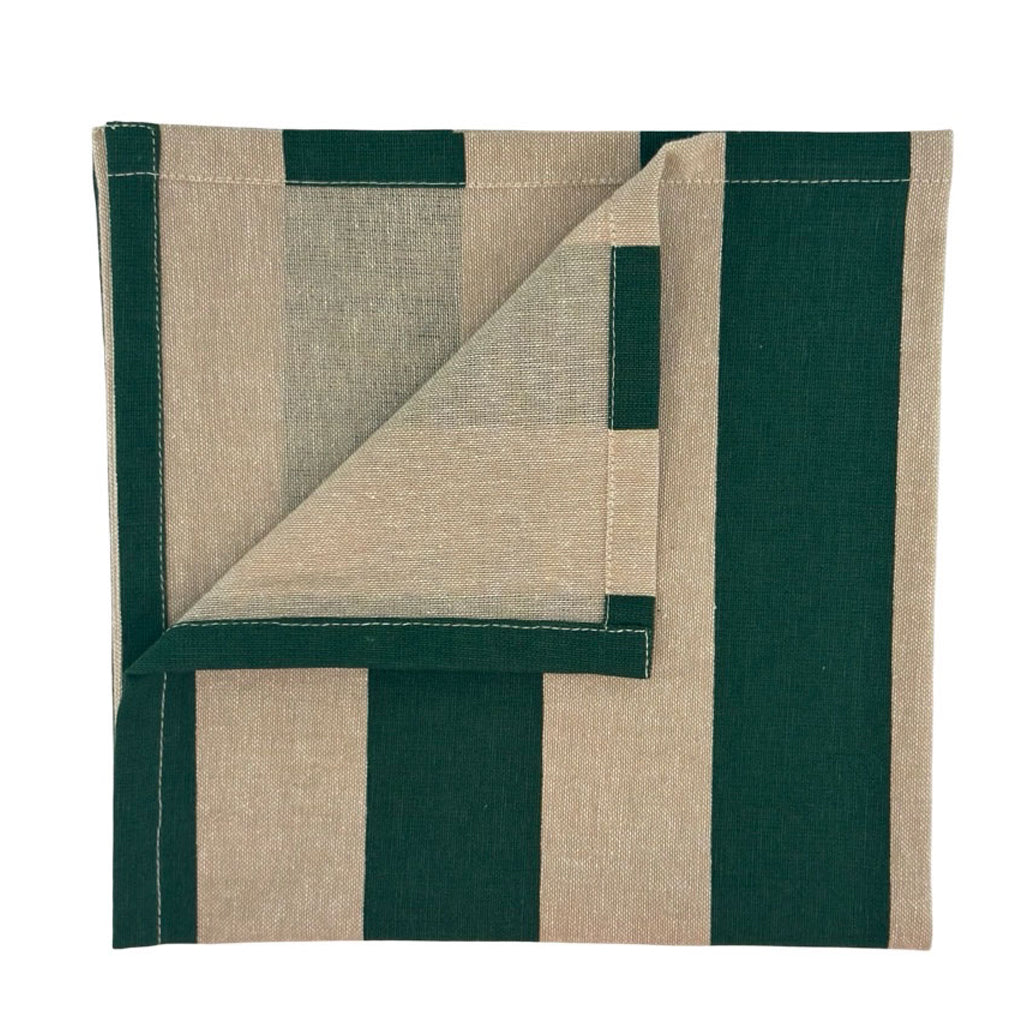 Block Stripe Green | Miljögården | Stoffserviette
