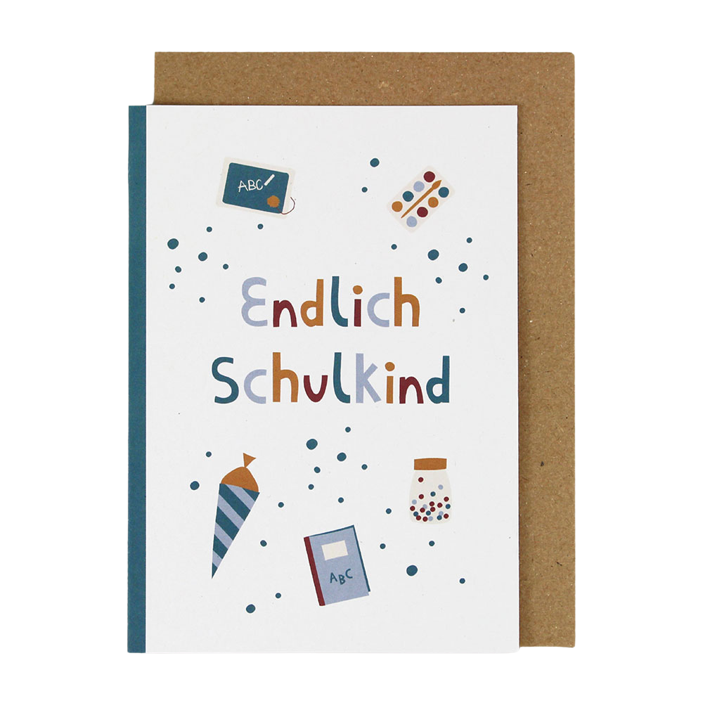 Endlich Schulkind - Malkastenmotiv | Klappkarte | 2 Varianten