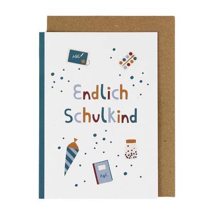 Endlich Schulkind - Malkastenmotiv | Klappkarte | 2 Varianten