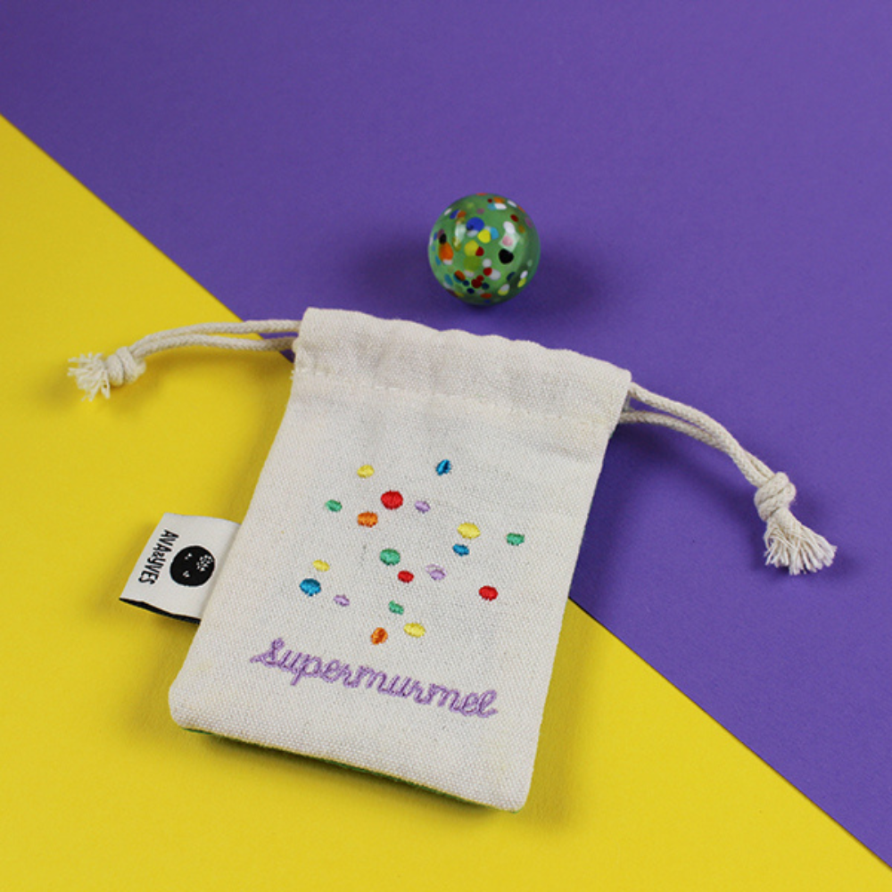 Supermurmel | Muranoglasmurmel mit Konfetti