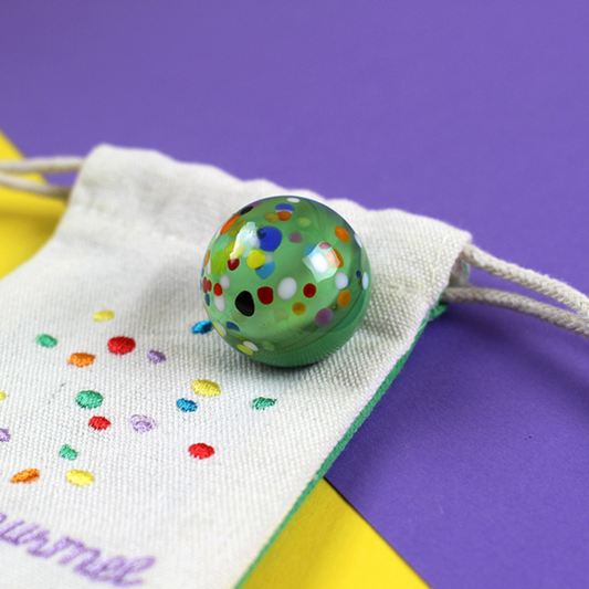 Supermurmel | Muranoglasmurmel mit Konfetti