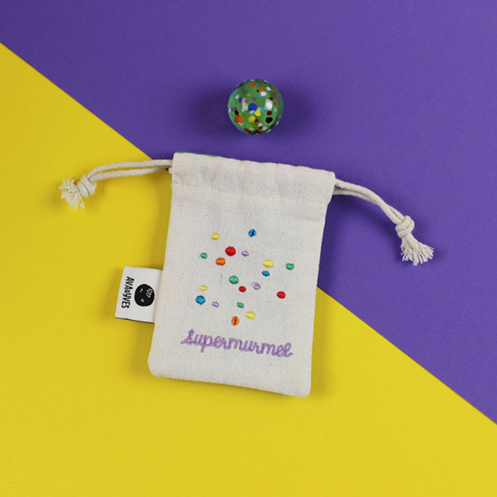 Supermurmel | Muranoglasmurmel mit Konfetti