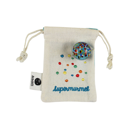 Supermurmel | Muranoglasmurmel mit Konfetti