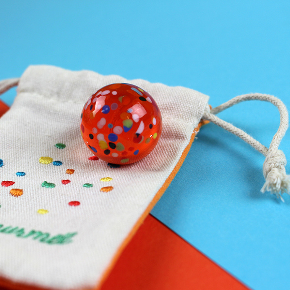 Supermurmel | Muranoglasmurmel mit Konfetti