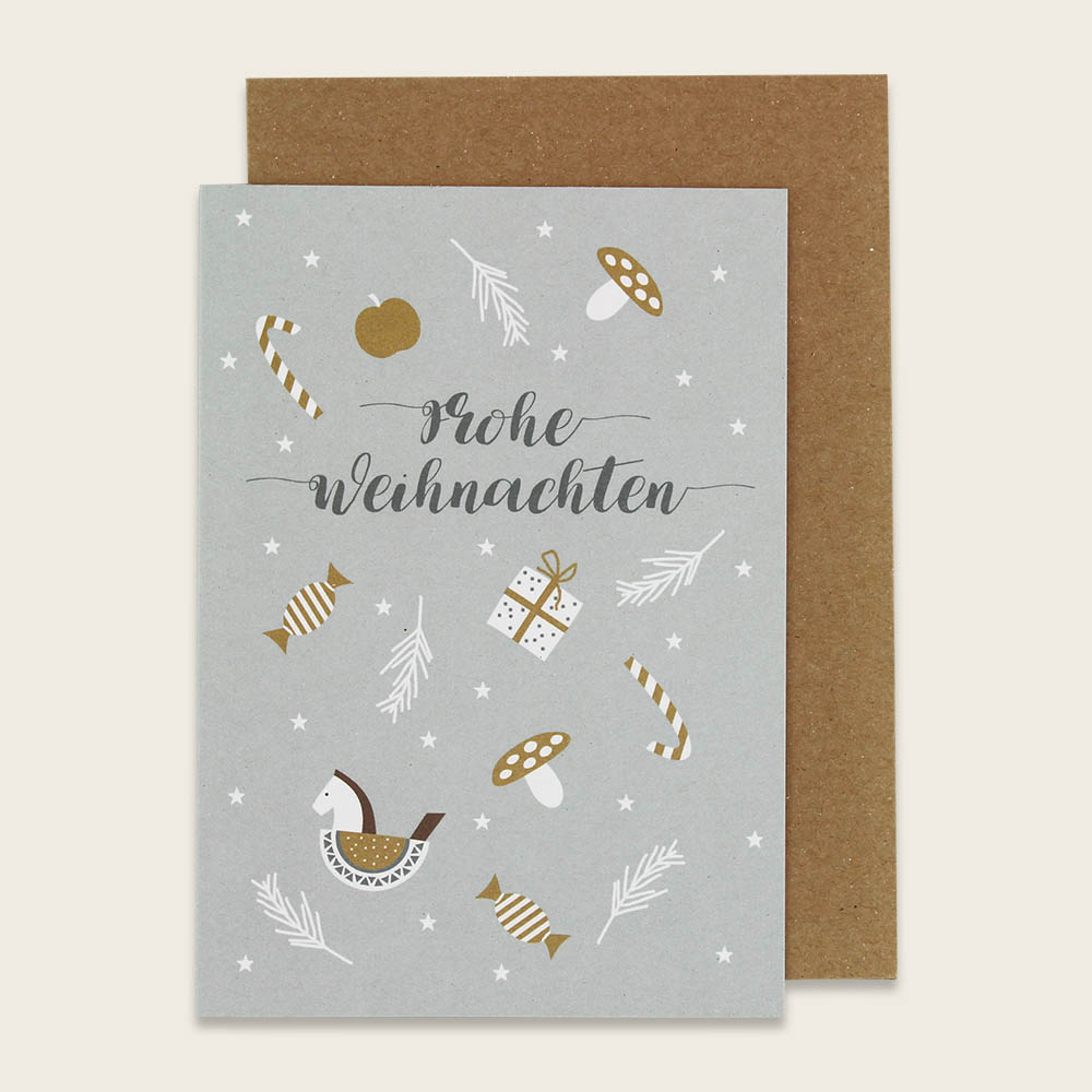 Weihnachtsgruß | Klappkarte | 14 Varianten