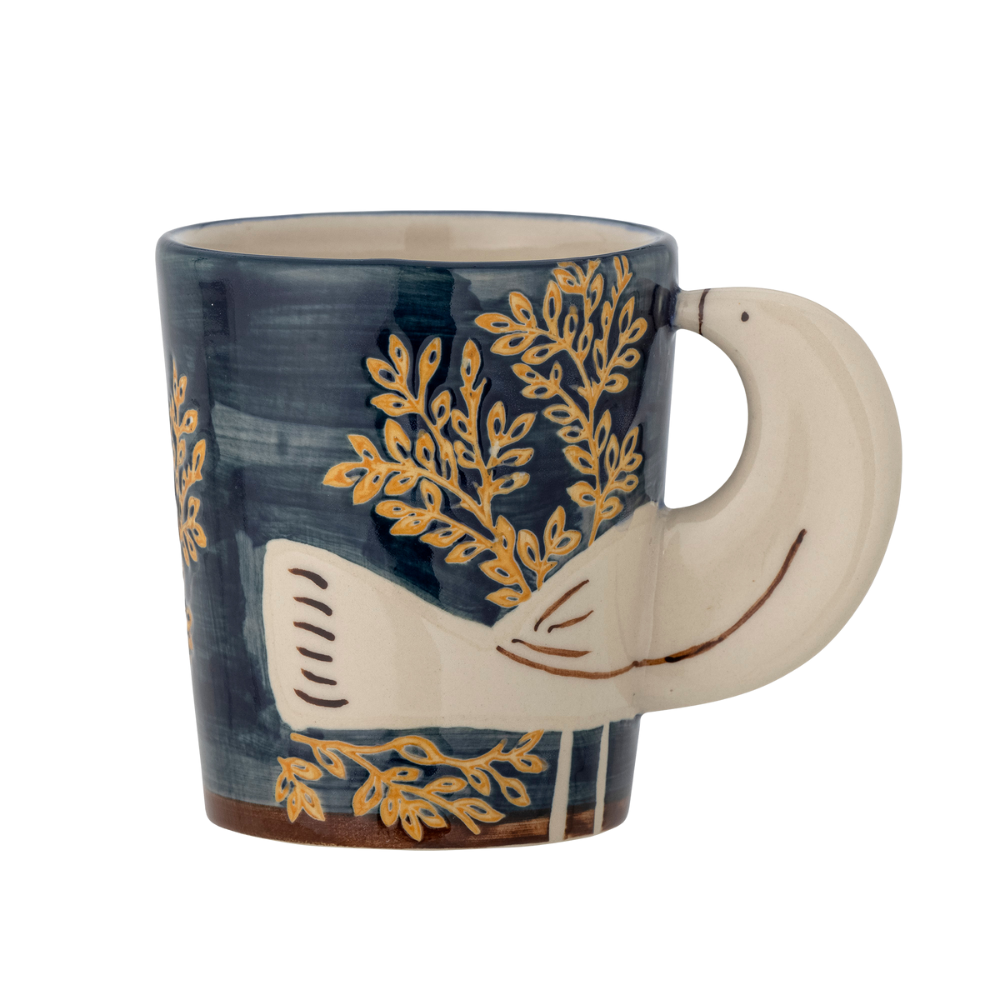 Hezha | Steingut-Tasse mit Vogelmotiv | 2 Varianten