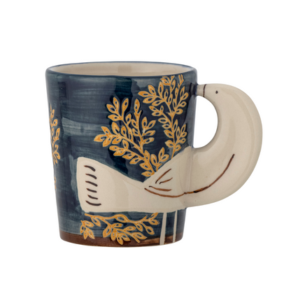 Hezha | Steingut-Tasse mit Vogelmotiv | 2 Varianten