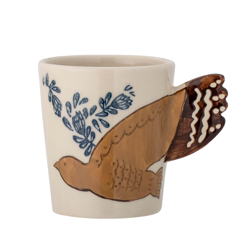 Hezha | Steingut-Tasse mit Vogelmotiv | 2 Varianten