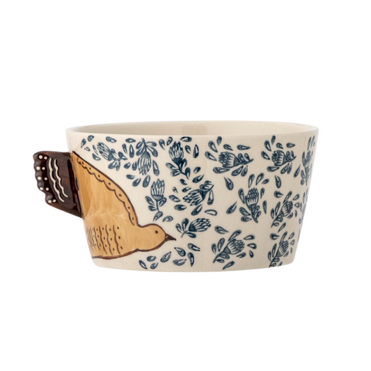 Hezha | Steingutschale mit Vogelmotiv | 2 Varianten