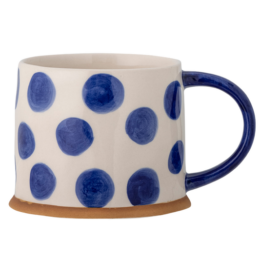 Linora | Bloomingville | Handbemalter Steingutbecher - Punkte | 4 Farben