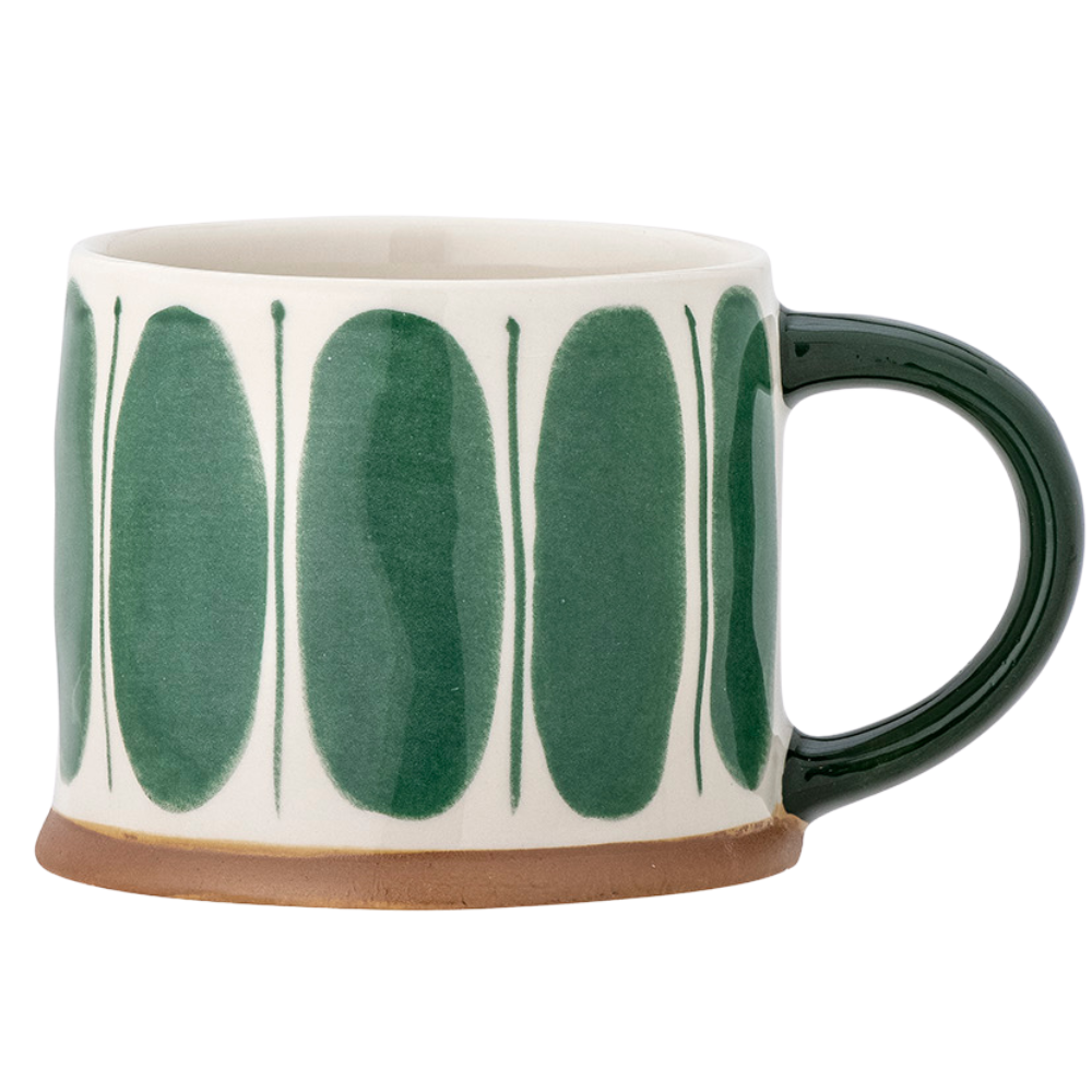 Linora | Handbemalter Steingutbecher - Oval | 3 Farben