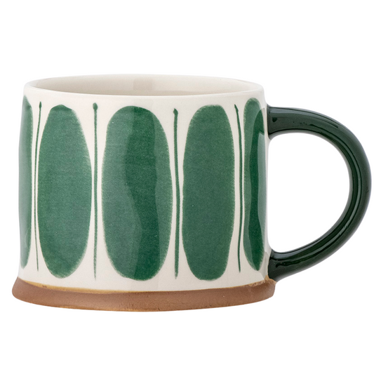 Linora | Bloomingville | Handbemalter Steingutbecher - Oval | 4 Farben