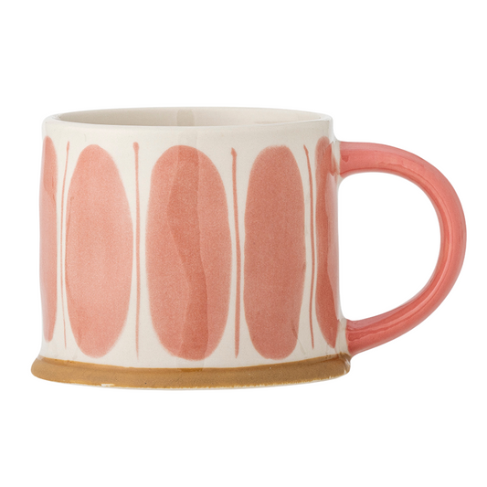 Linora | Bloomingville | Handbemalter Steingutbecher - Oval | 4 Farben