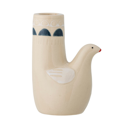 Trudy | Kerzenhalter aus Steingut mit Vogelmotiv | 3 Varianten