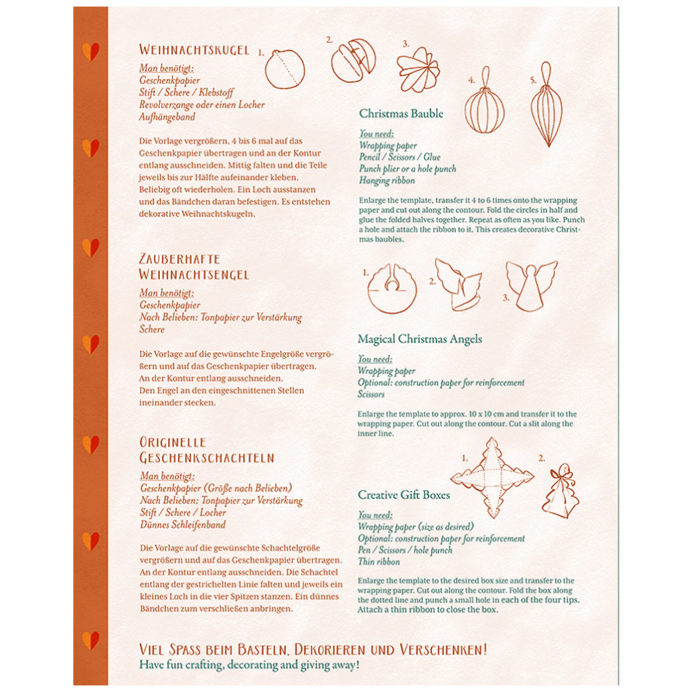 Schöner Schenken zu Weihnachten | Geschenkpapier-Buch | Kreativbuch | 2 Varianten