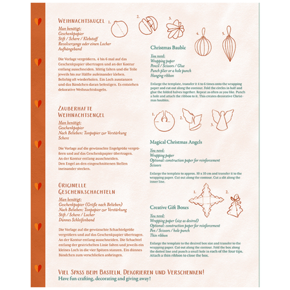 Schöner Schenken zu Weihnachten | Geschenkpapier-Buch | Kreativbuch | 2 Varianten