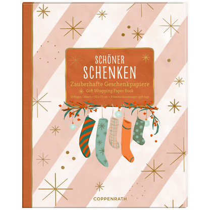 Schöner Schenken zu Weihnachten | Geschenkpapier-Buch | Kreativbuch | 2 Varianten