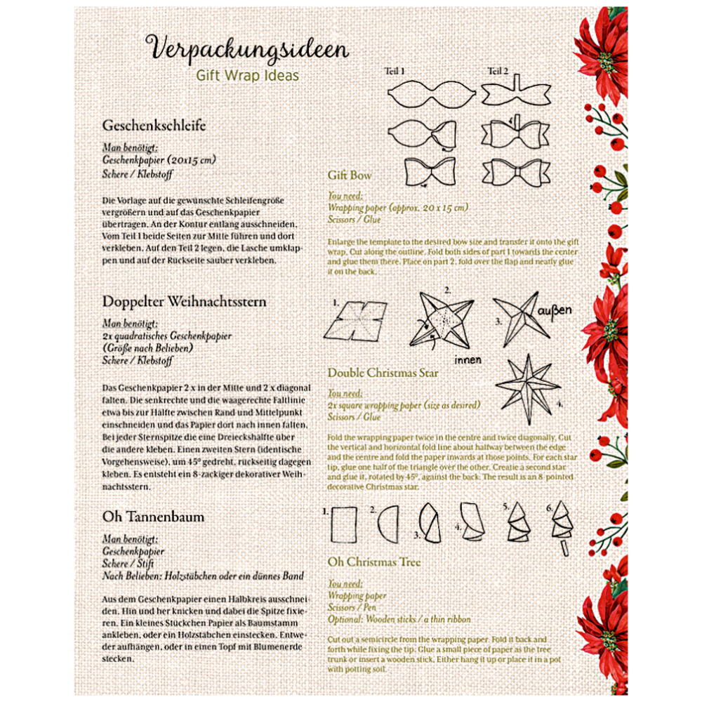 Schöner Schenken zu Weihnachten | Geschenkpapier-Buch | Kreativbuch | 2 Varianten