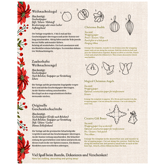 Schöner Schenken zu Weihnachten | Geschenkpapier-Buch | Kreativbuch | 2 Varianten
