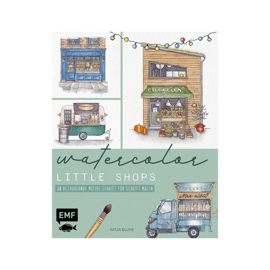 Watercolor Little Shops | Kreativbuch