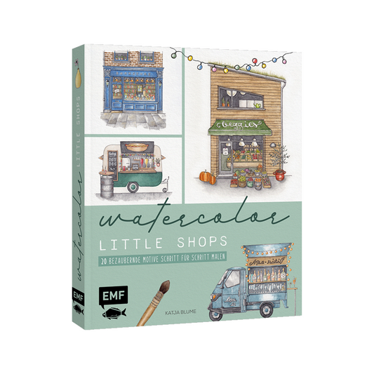 Watercolor Little Shops | Kreativbuch
