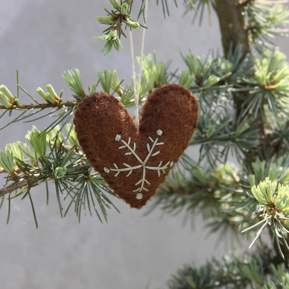 Filz-Anhänger-Set GINGERBREAD HEART & STAR