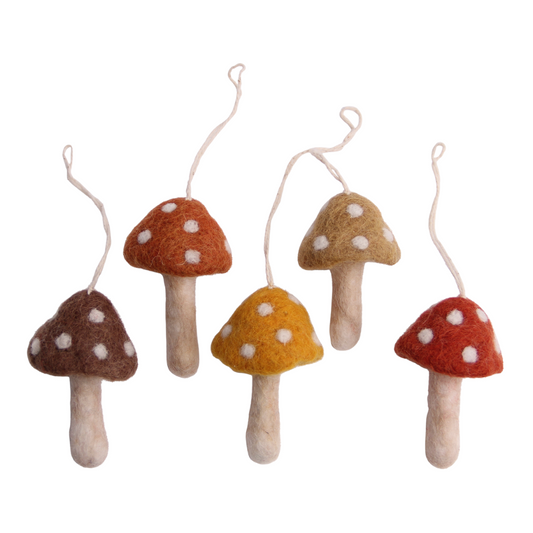Rusty Red Mushrooms | 5er-Set Filzanhänger