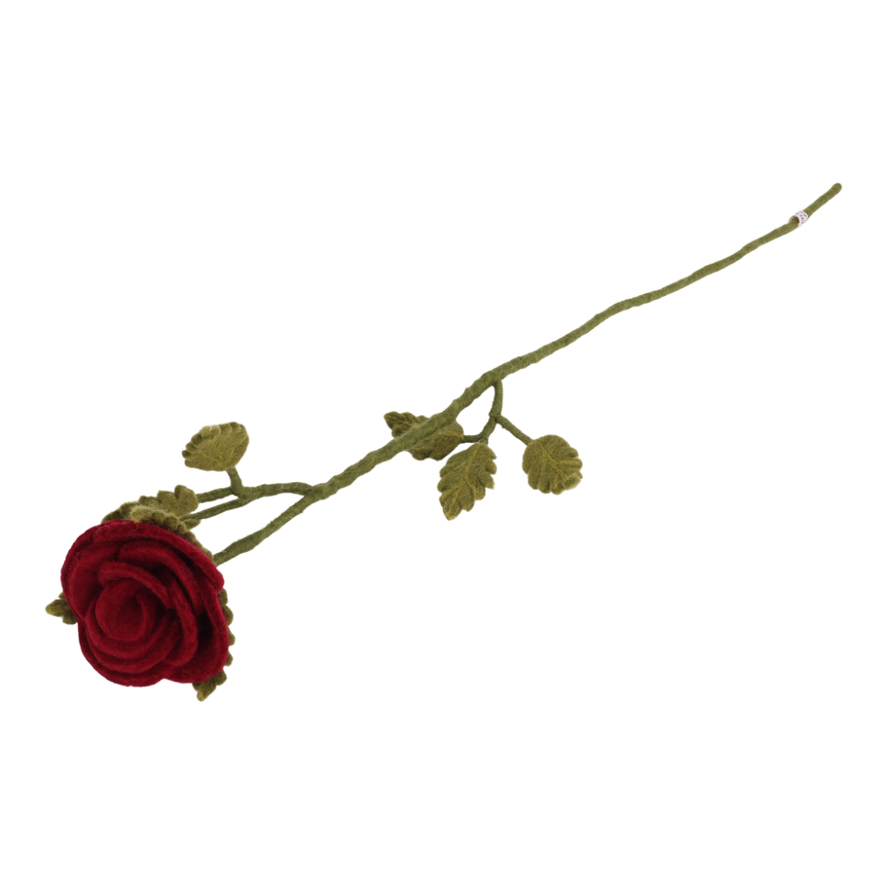 Long Red Rose | Filz-Rose