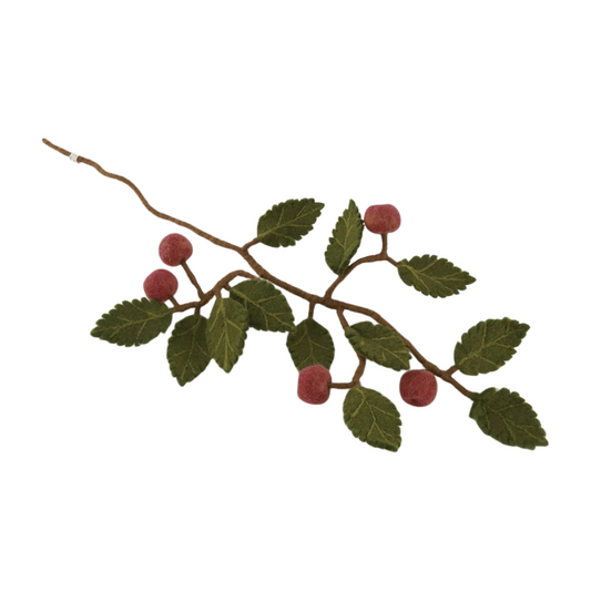 Dusty Red Apples Zweig | Filzblume