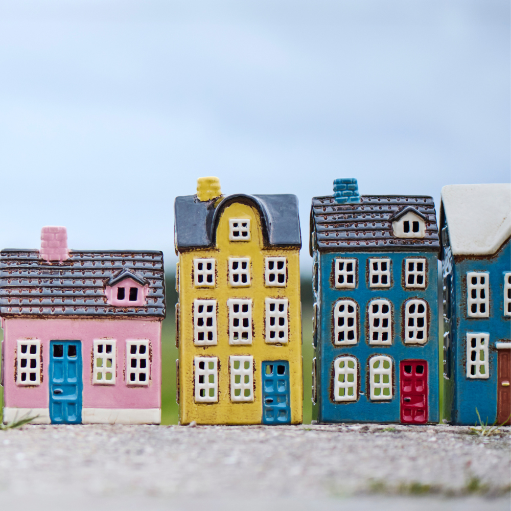 Teelichthaus My Home Town | Skandinavische Hygge | rost Tür | 3 Varianten