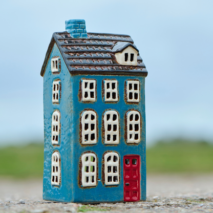 Teelichthaus My Home Town | Skandinavische Hygge | rost Tür | 3 Varianten