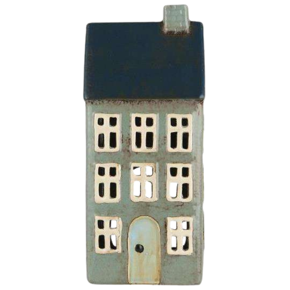 Teelichthaus Nyhavn | Skandinavische Hygge | blaue Tür | 3 Varianten