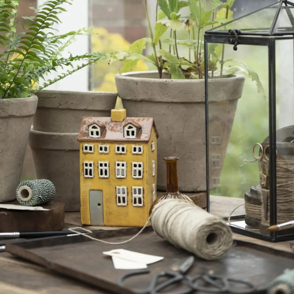 Teelichthaus Nyhavn | Skandinavische Hygge | graue Tür | 3 Varianten