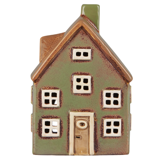 Nyhavn | Ib Laursen | Teelichthaus | grün mit brauner Tür