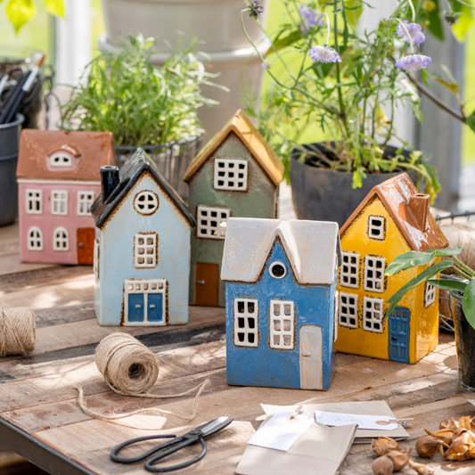 Teelichthaus Nyhavn | blau–grau | mittel