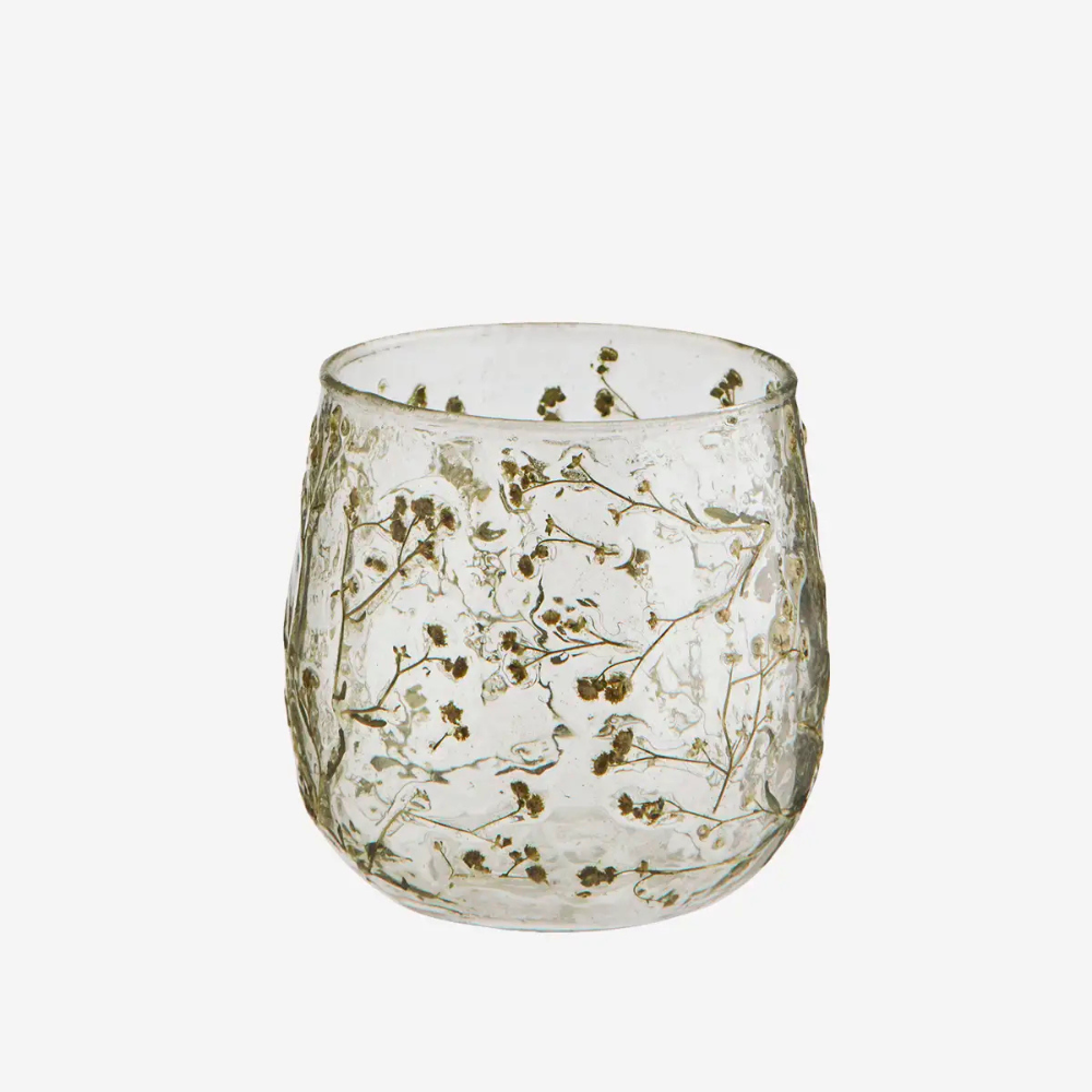 Glass Votive with Flowers | Glas-Windlicht mit Blüten