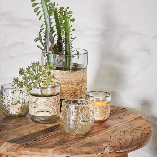 Glass Votive with Flowers | Glas-Windlicht mit Blüten