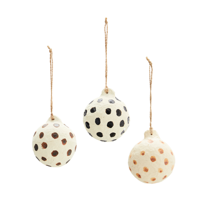 Paper Pulp Balls | Handgefertigte Papierkugeln mit Punkten | 3 Varianten
