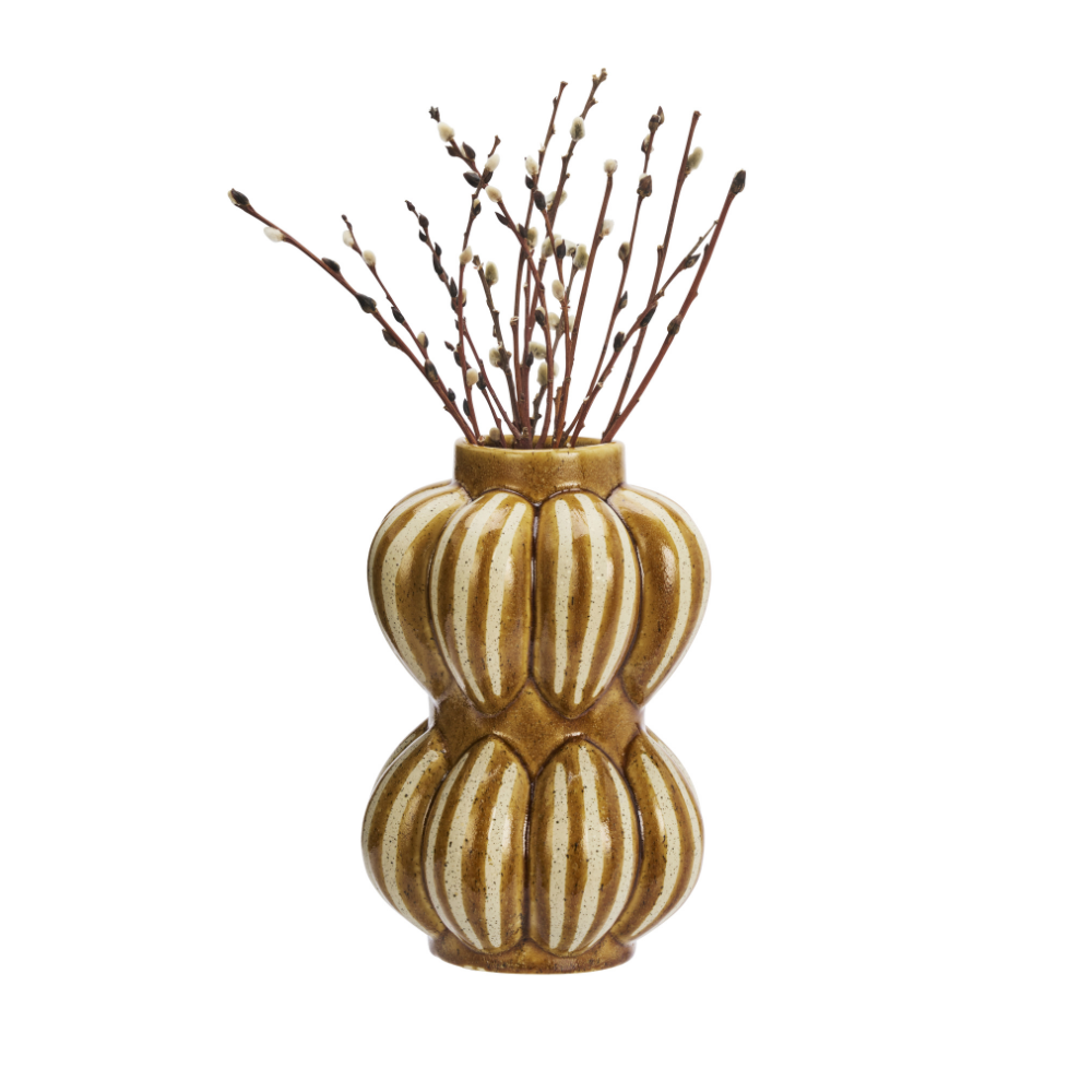 Stoneware Vase | Madam Stoltz | Steingutvase im Retro-Look | 2 Farben