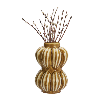 Stoneware Vase | Madam Stoltz | Steingutvase im Retro-Look | 2 Farben