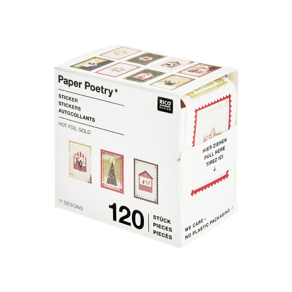 Paper Poetry Mini-Sticker Weihnachtsmarkt Briefmarken | Sticker-Rolle