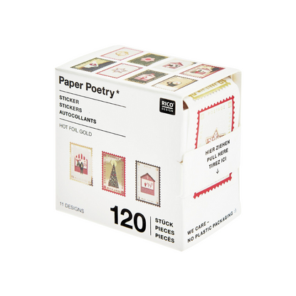Paper Poetry Mini-Sticker Weihnachtsmarkt Briefmarken | Sticker-Rolle