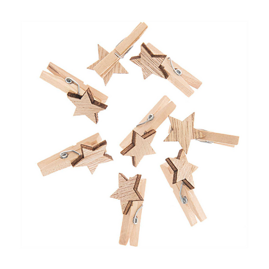 Stern | Deko-Clips | natur