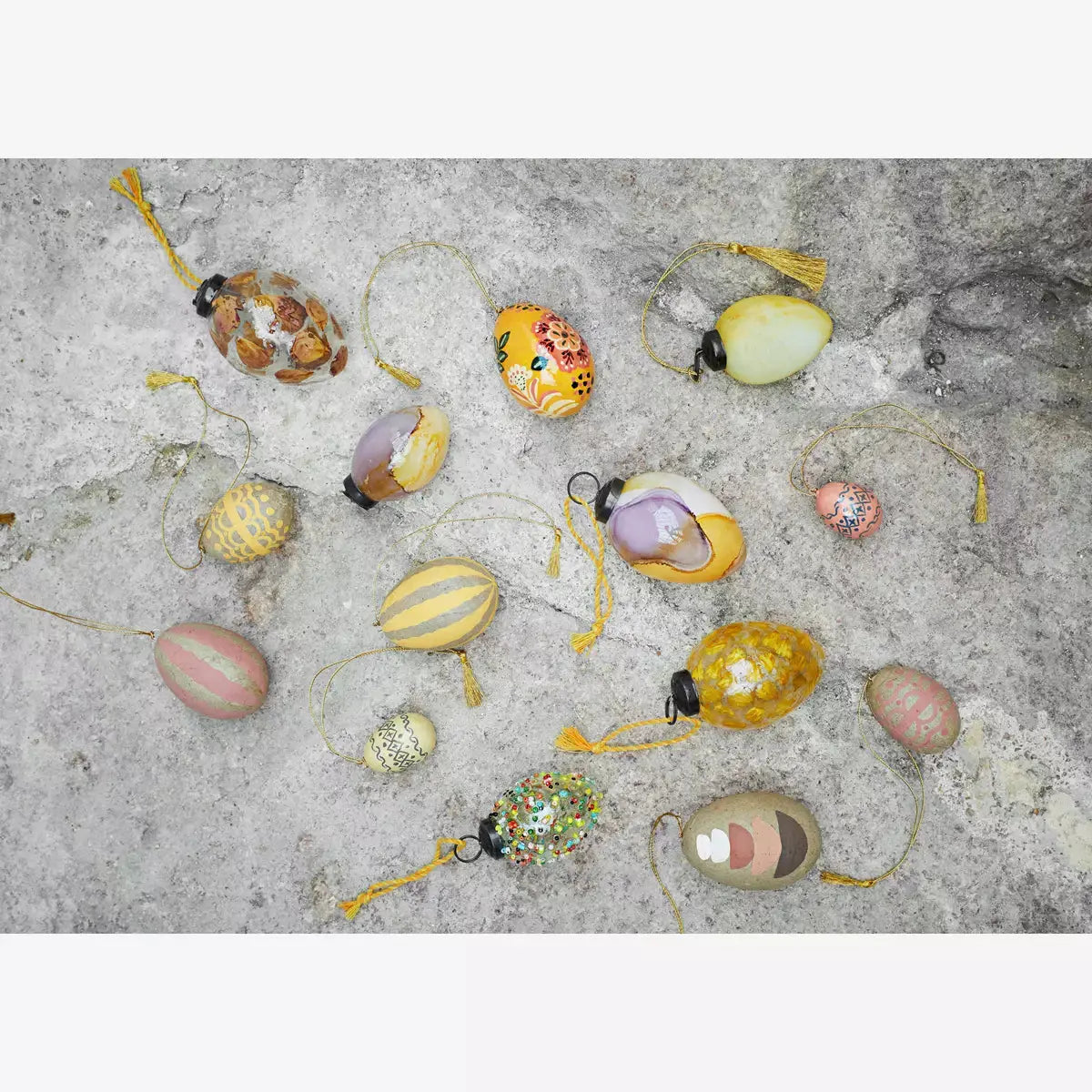 Osterei GLASS | yellow lilac Madam Stoltz