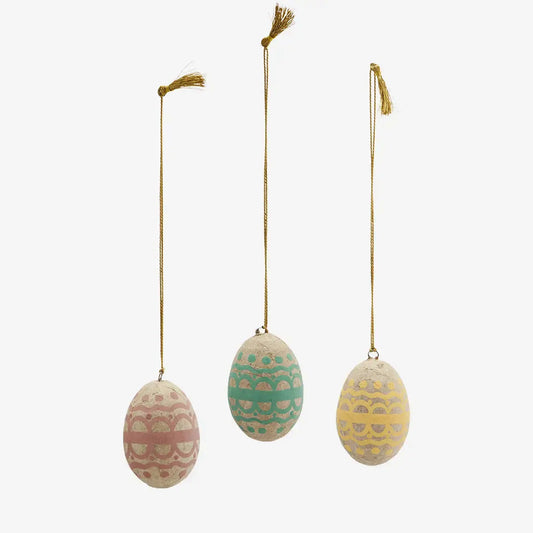 Osterei PAPER MACHE NATURAL | 3 Farben Madam Stoltz