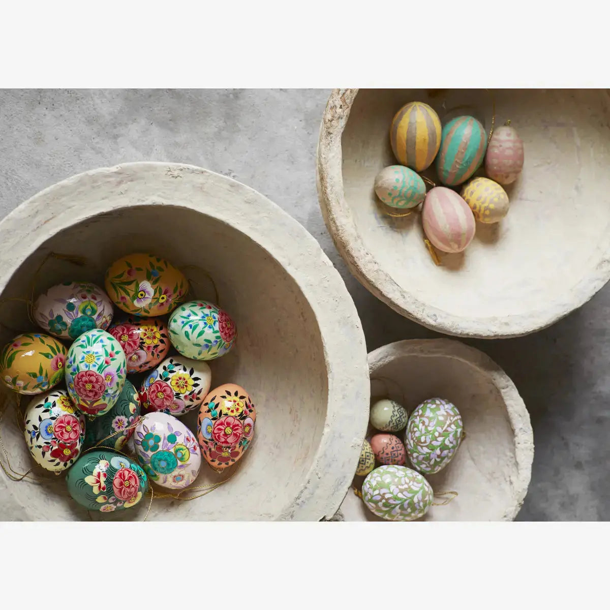 Osterei PAPER MACHE NATURAL | 3 Farben Madam Stoltz