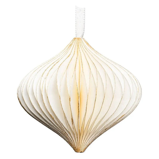 Papieranhänger WHITE & GOLD | 8 cm - Feder&Konfetti Store