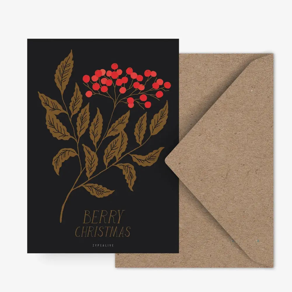 Postkarte BERRY CHRISTMAS Typealive